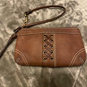 *SOLD*. Vintage Coach Cross Stitch Wristlet Clutch